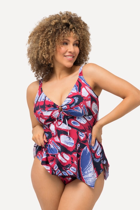 Tankini, Schmetterlinge, Softcups, Zipfelsaum, recycelt