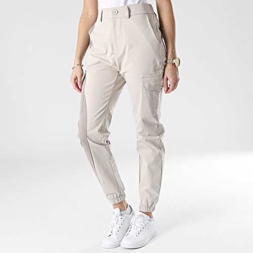Pantalon Cargo Femme F234208 Beige Taupe