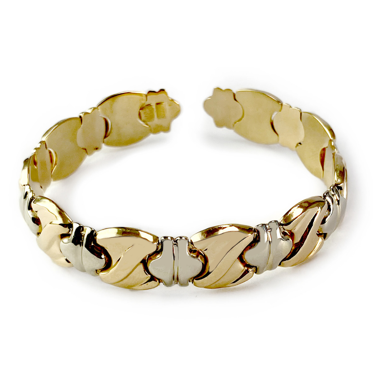 Bracelet d'occasion or 750 jaune et rhodié 70 mm