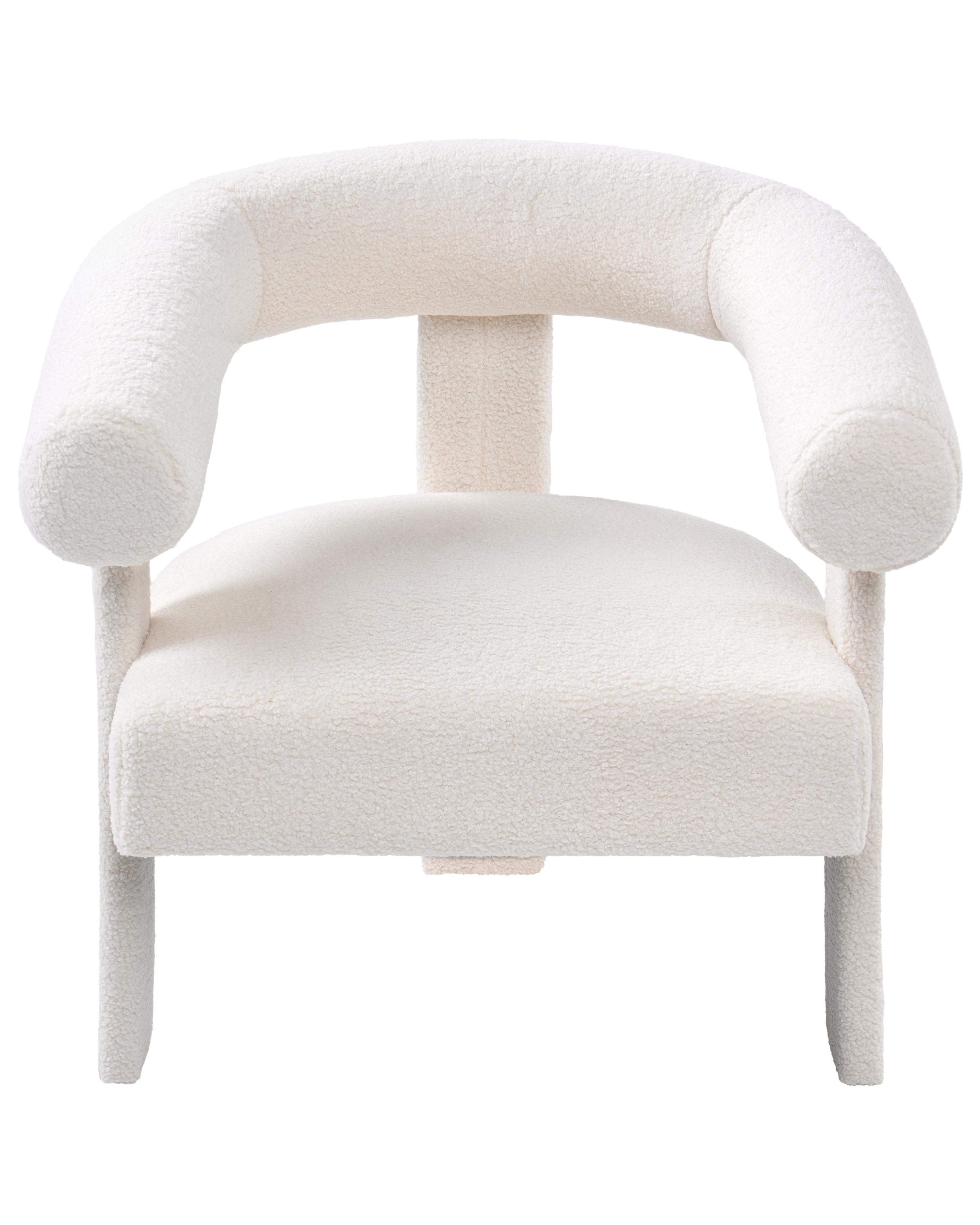 Fauteuil ILBRO Bouclé Gebroken wit