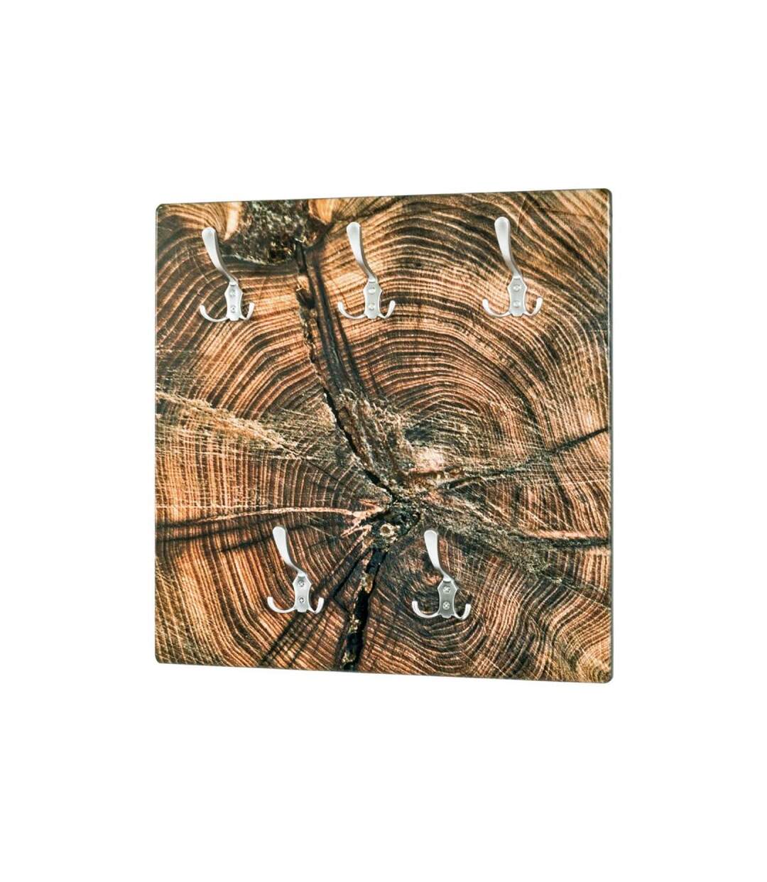 Paris Prix - Patère Murale 5 Crochets planche 60cm Naturel