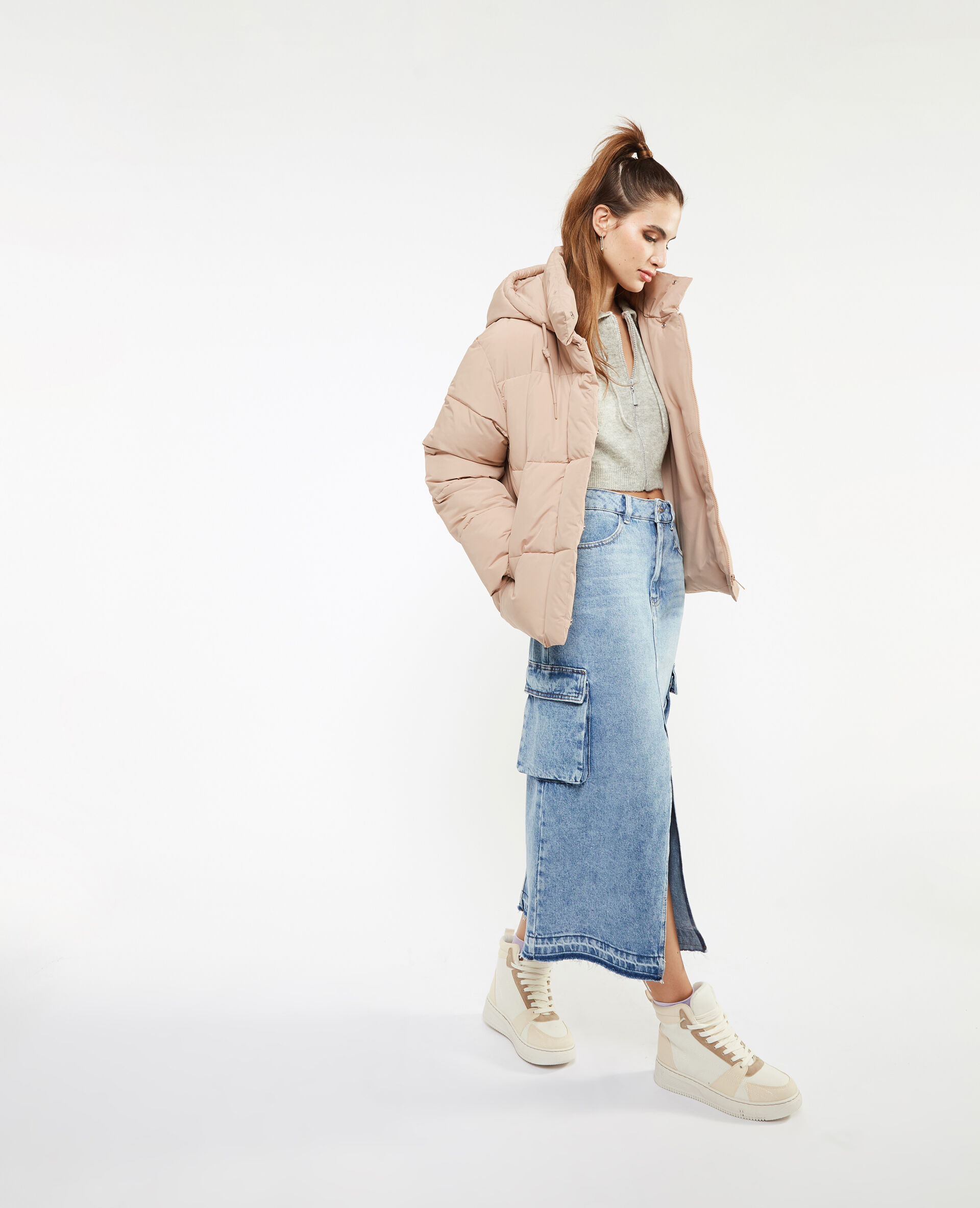 Doudoune avec capuche - Beige