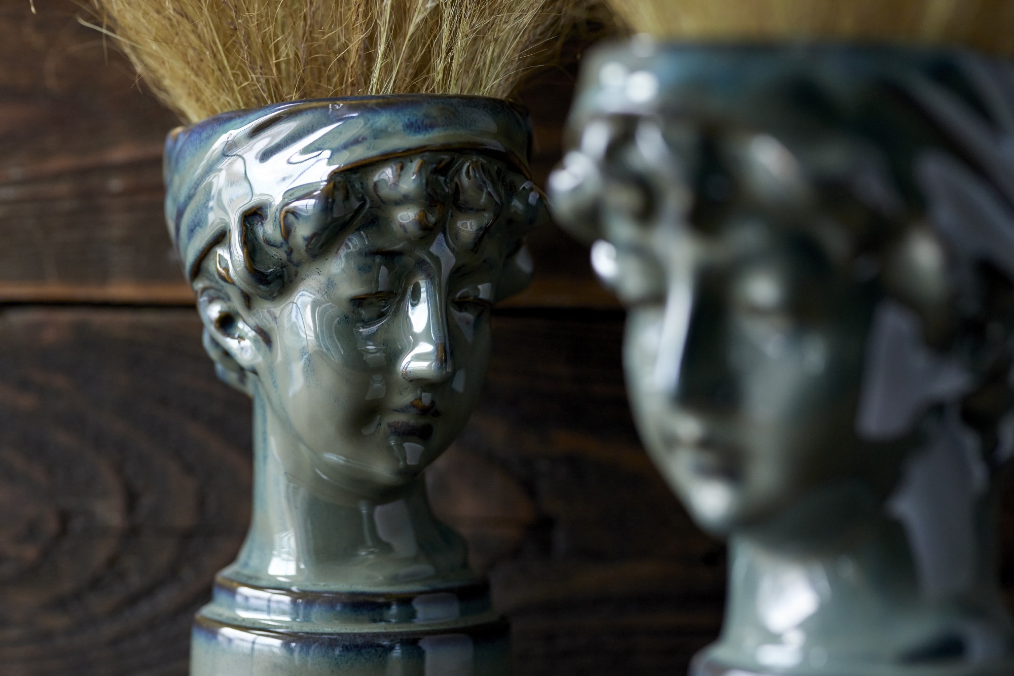 Keramikvase 'Joli Visage', L 15,8 cm, B 11,5 cm, H 24,5 cm von fischer's lagerhaus