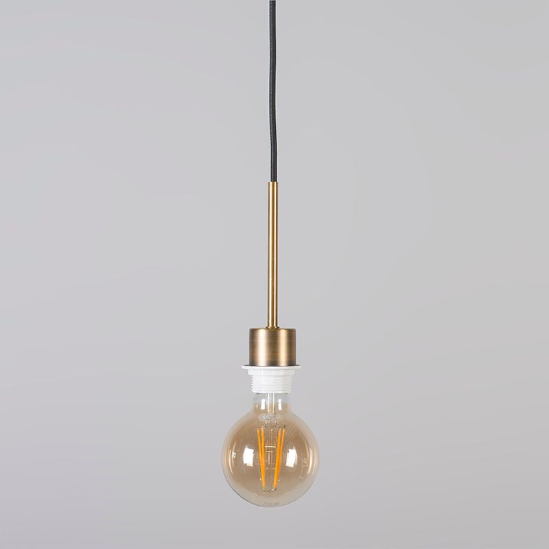 Moderne hanglamp brons met kap 45 cm wit - Combi 1