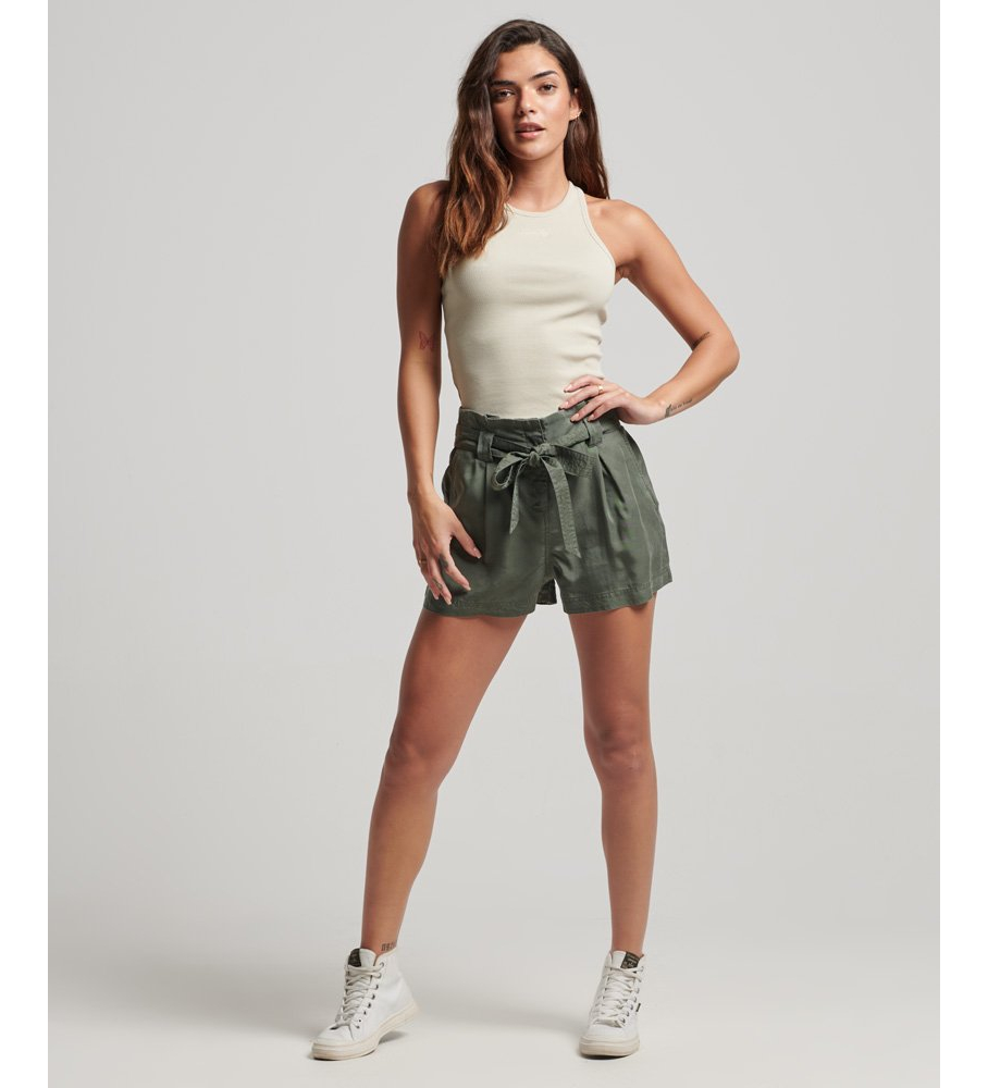 Superdry Paperbag Shorts Verde