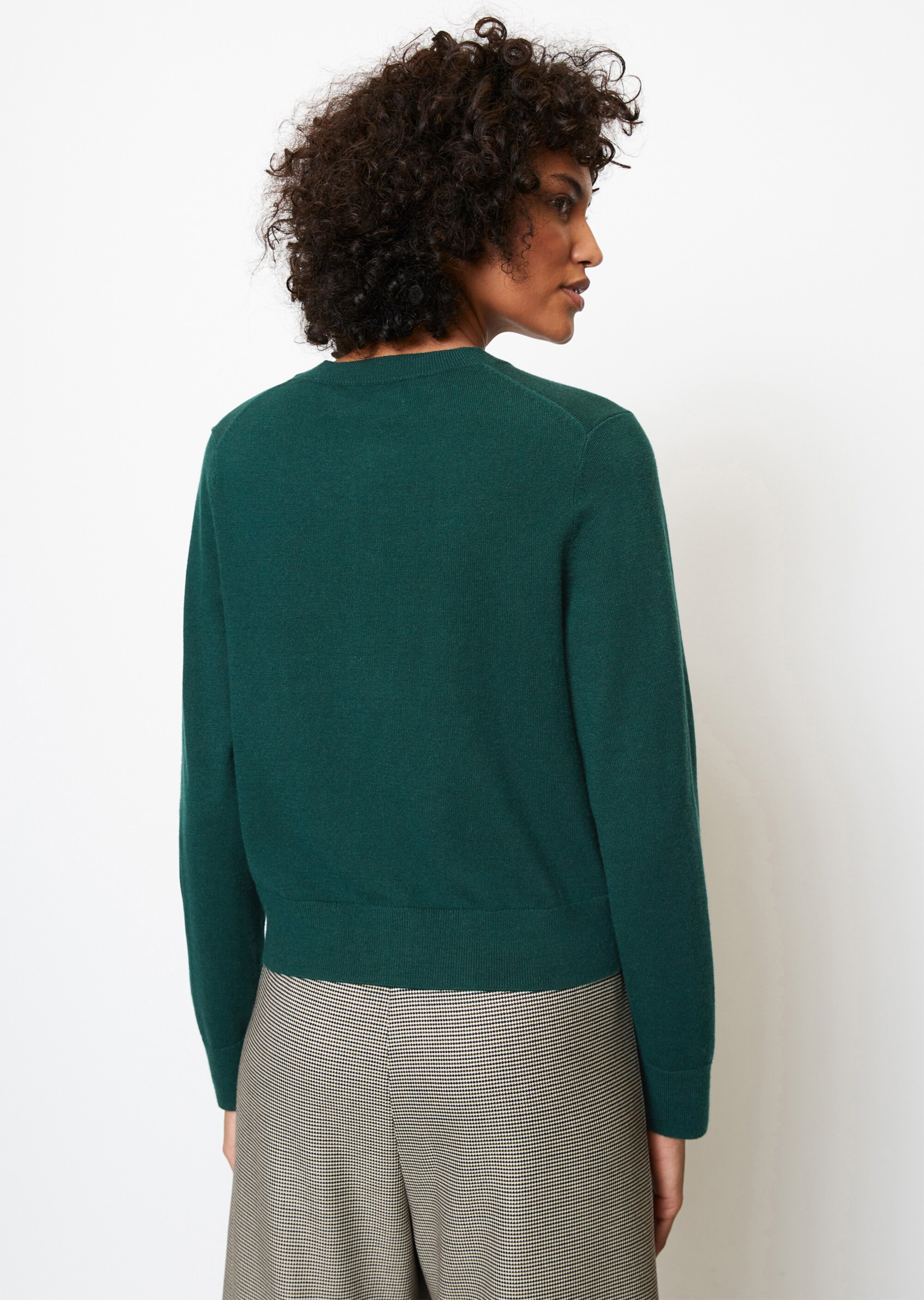 Rundhals-Cardigan regularaus Soft Cotton Stretch