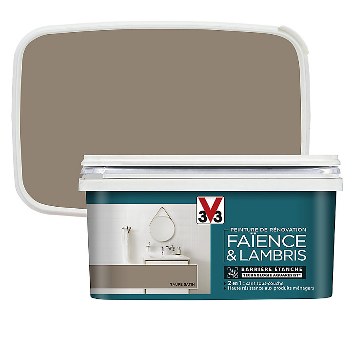 Peinture de rénovation faïence et lambris V33 taupe satin 2L