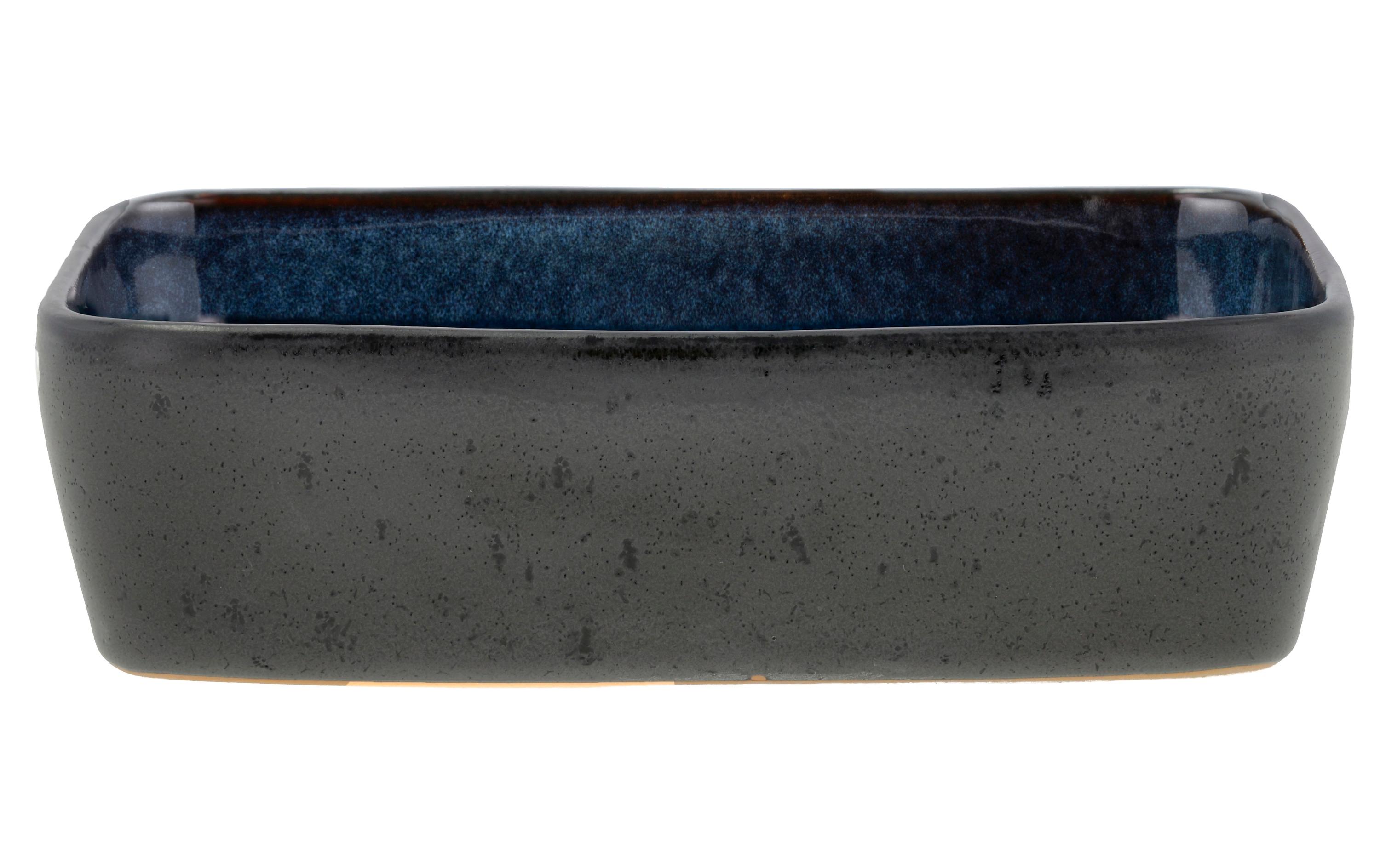 Schale Gastro 19 cm x 14 cm, 2 Stück, Dunkelblau/SchwarzSchalen Set aus Steinzeug