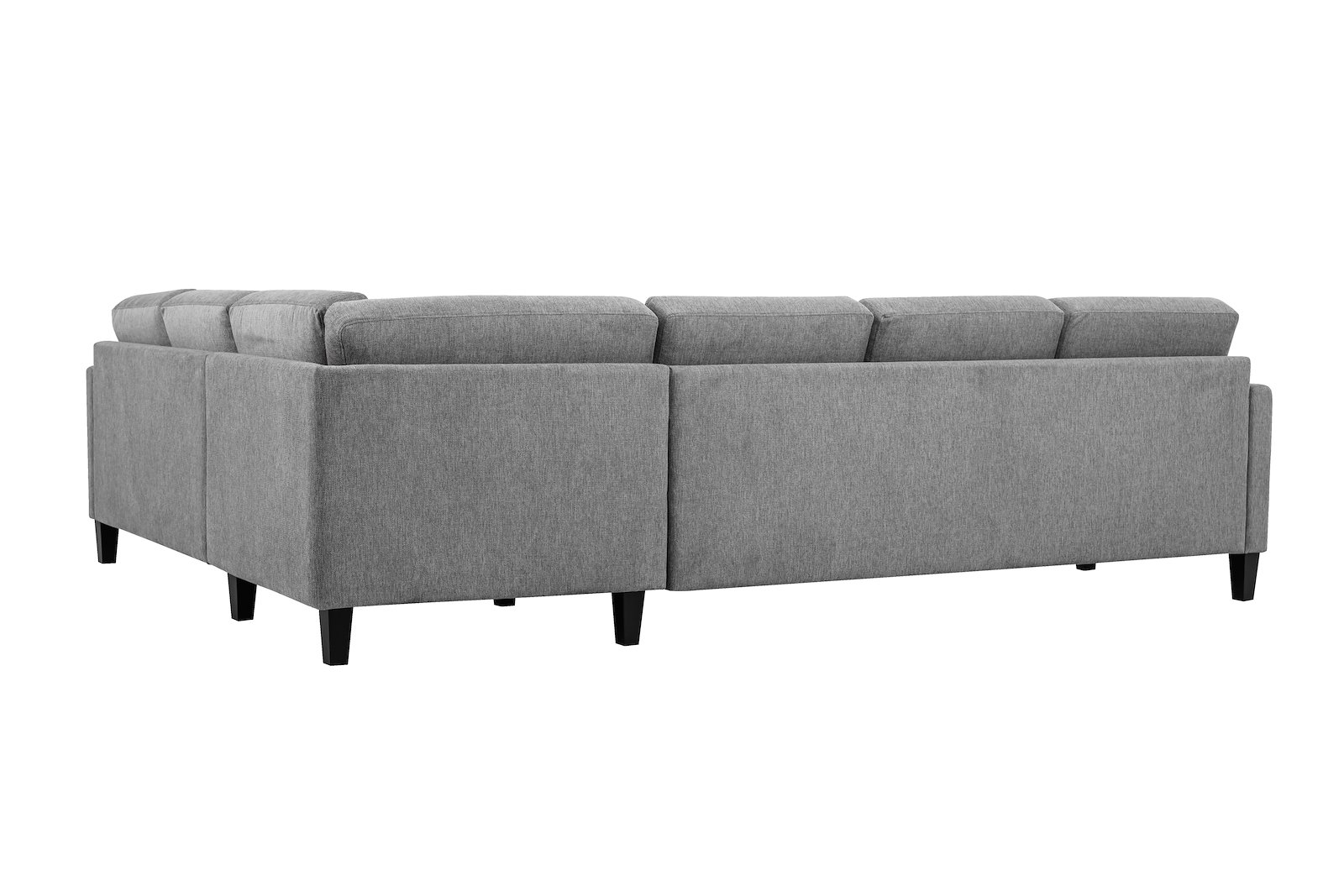 Hedda hjørnesofa 32 Tekstil Brego 3 Grey med sorte ben (nr. 6) og 9cm arm (C).