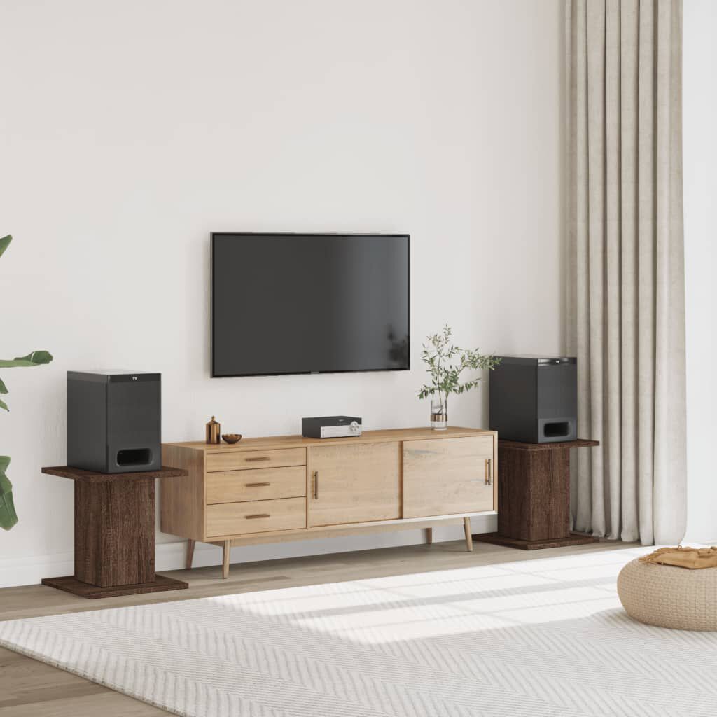 vidaXL Speakerstandaards, 2 stuks, bruin eiken, 30x30x40 cm