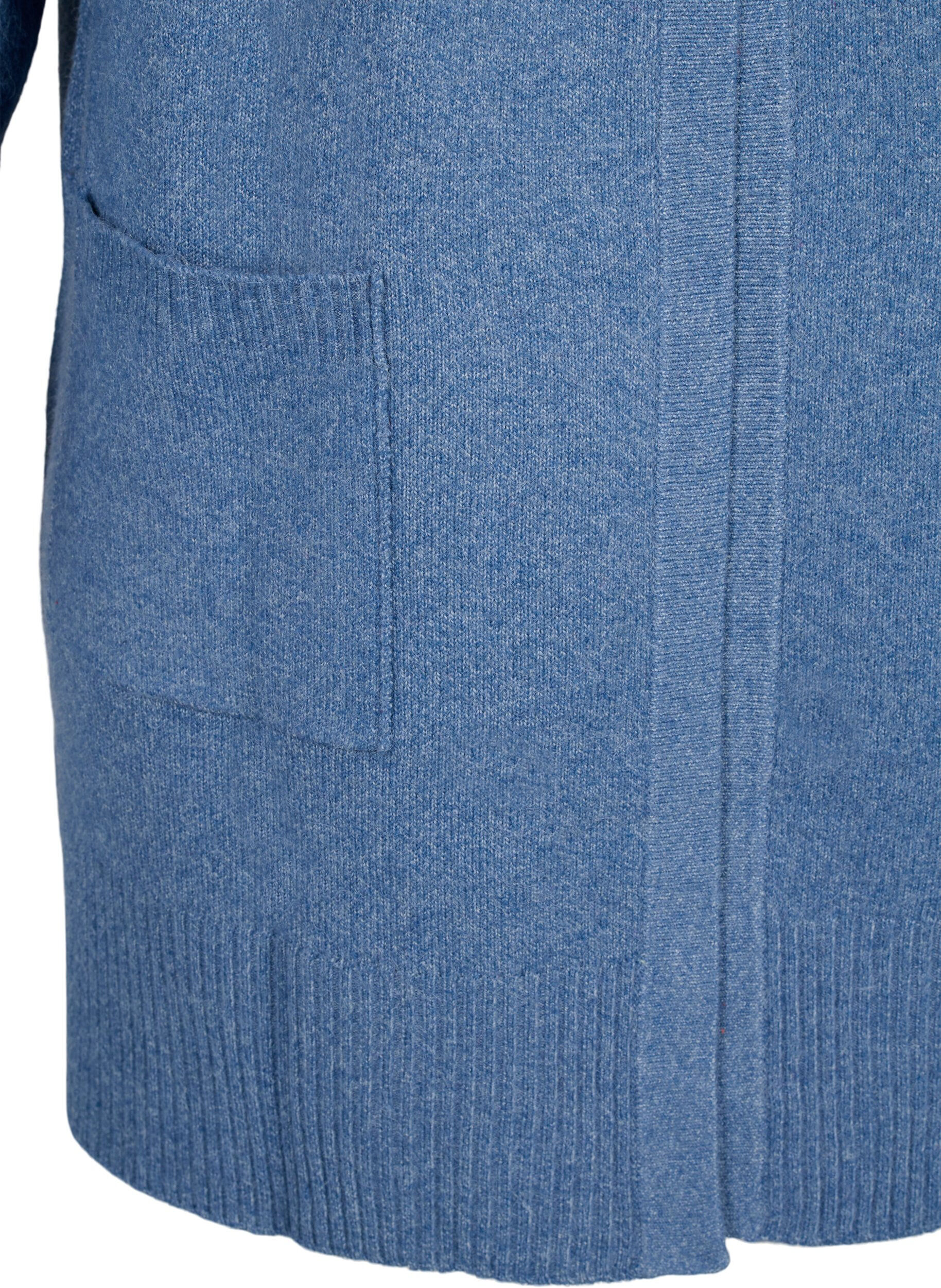 Meleret strik cardigan med lommer