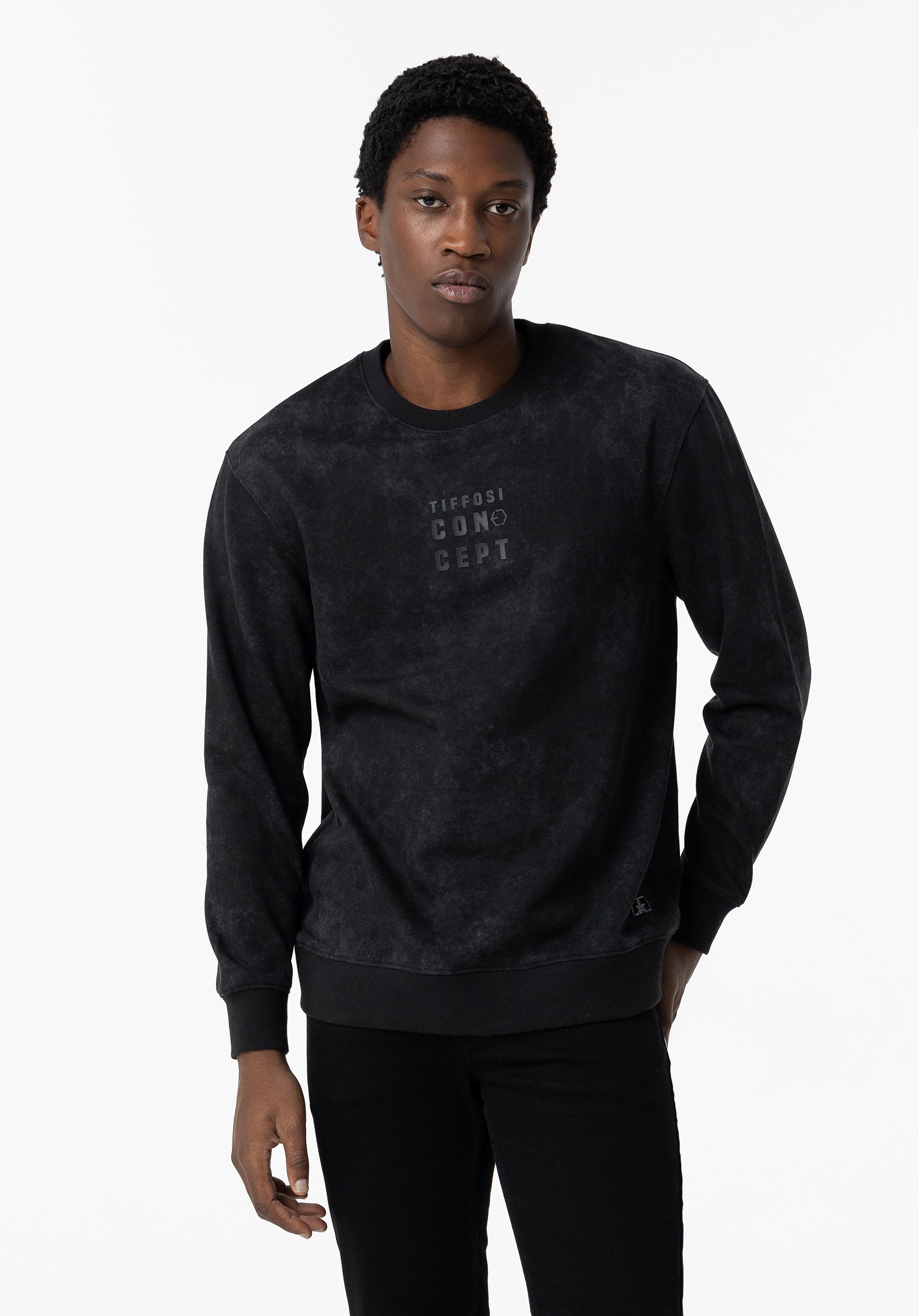 Sweatshirt Efeito Lavado com Estampado