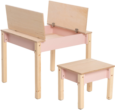 Family-scl Smart Oppbevaring Bord med Stol, Rosa