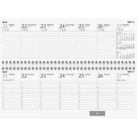 Glocken Wochenkalender Tischkalender 2023 Blattgröße 29,7 x 10,5 cm