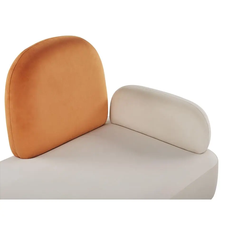 ARCEY - Chaise longue - Wit/Oranje - Fluweel