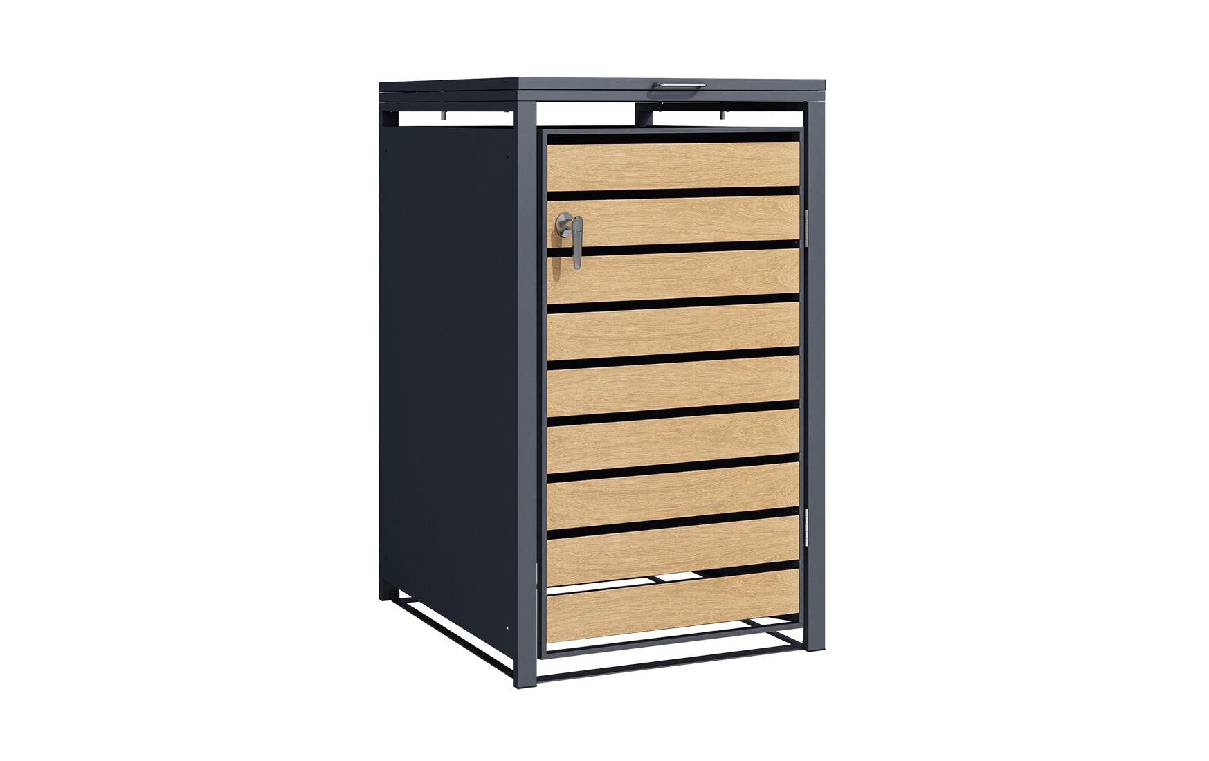 Mülltonnenbox 1-Türig Anthrazit<br>Mülltonnenbox für 60L, 120L oder 240L Boxen