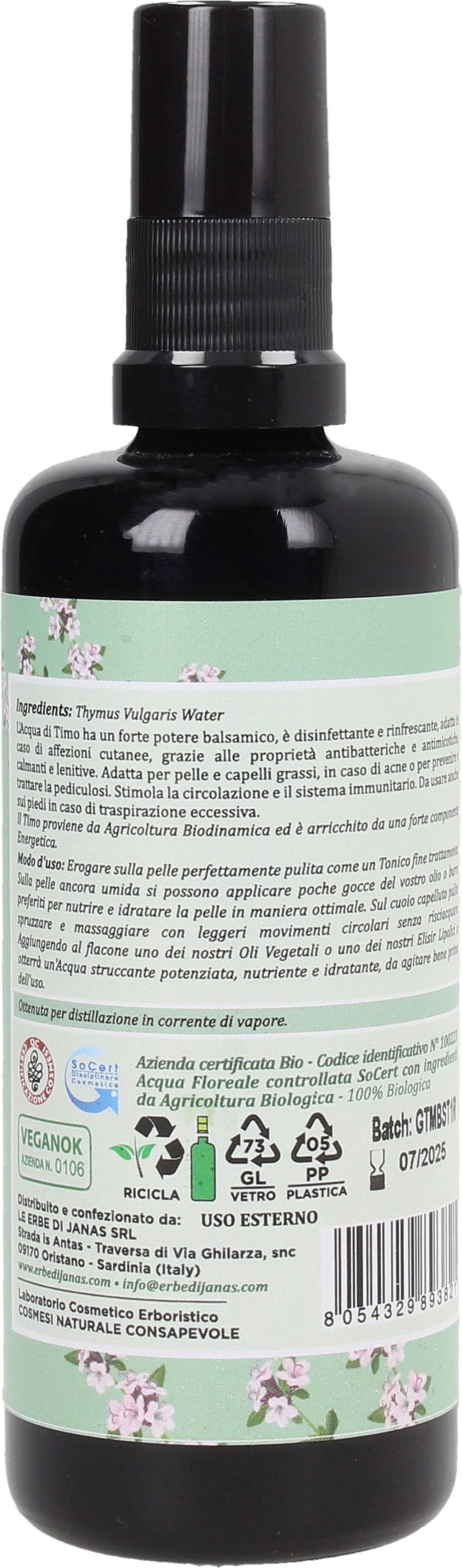 Le Erbe di Janas  Biodynamisches Thymian-Hydrolat, 100 ml