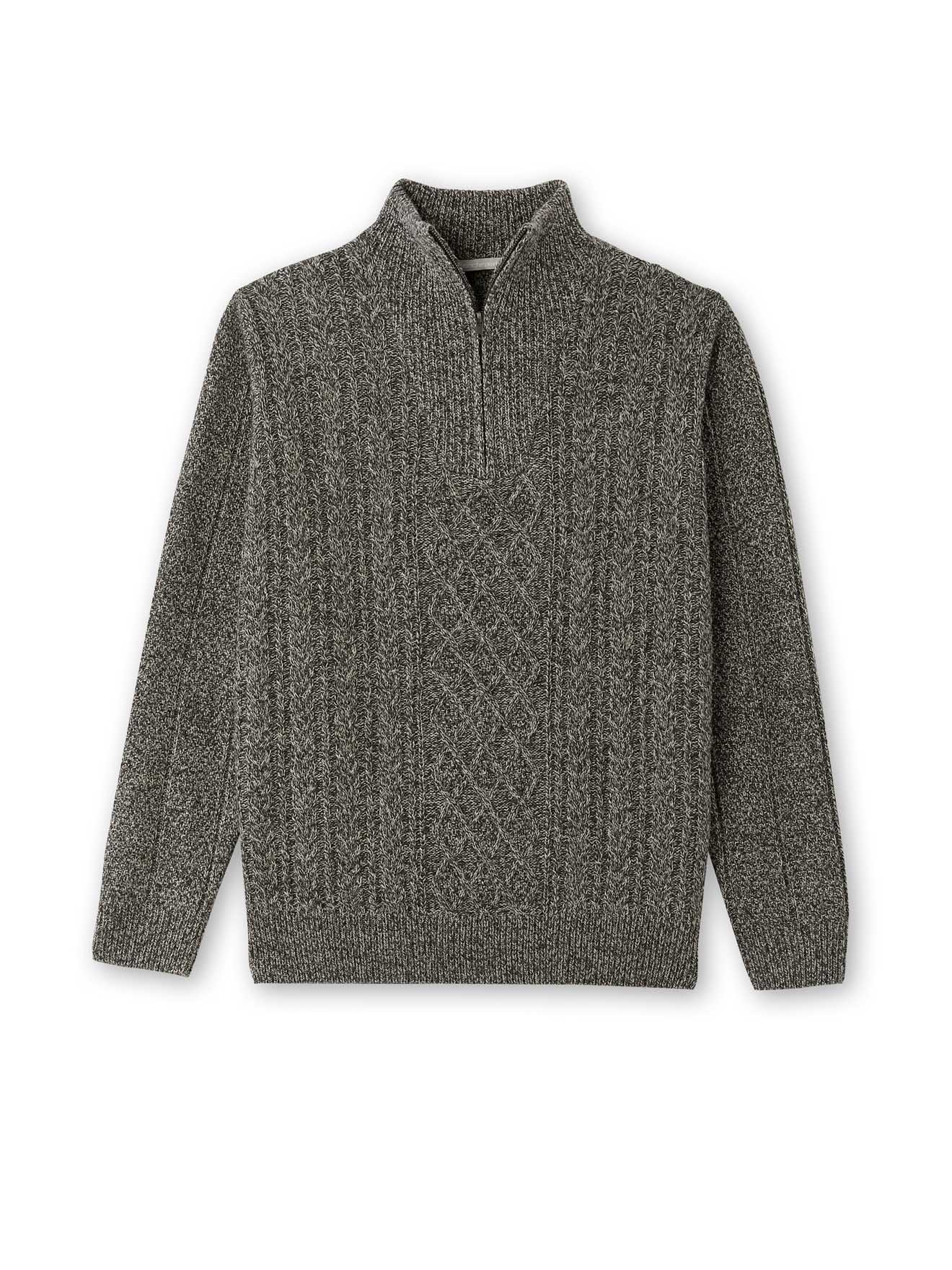 Pull torsadé col montant zippé