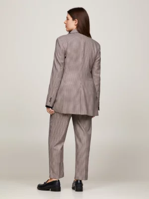 Blazer Slim Fit com Estampa Tattersall