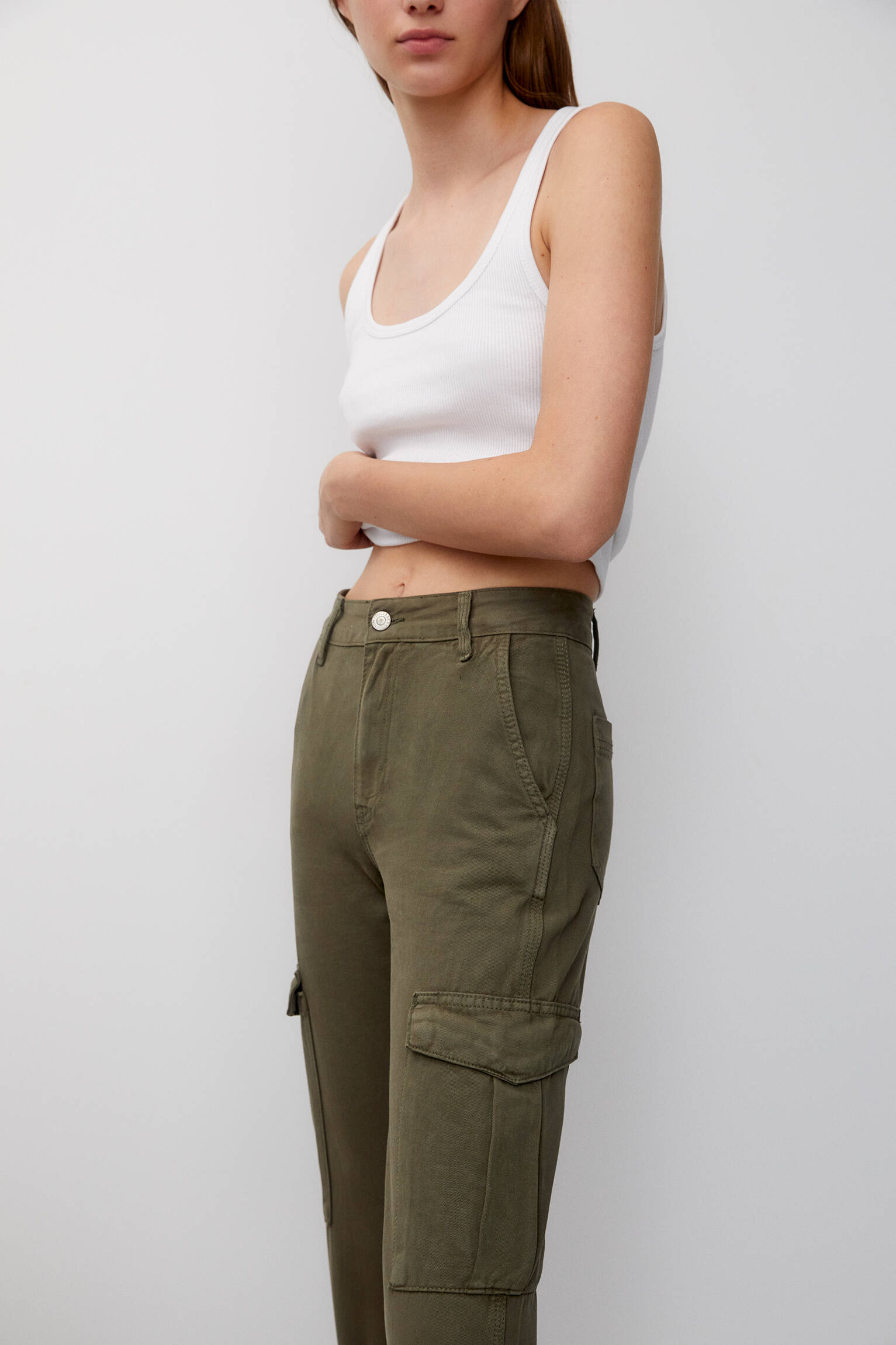 CALÇA CARGO RETA - CÁQUI