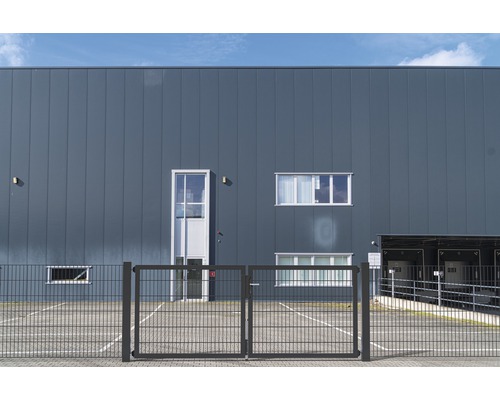 ALBERTS Flexo Plus 8/6/8 200 x 160 cm dubbele poort met metalen gaas, inclusief palen van 8 x 8 cm, antraciet