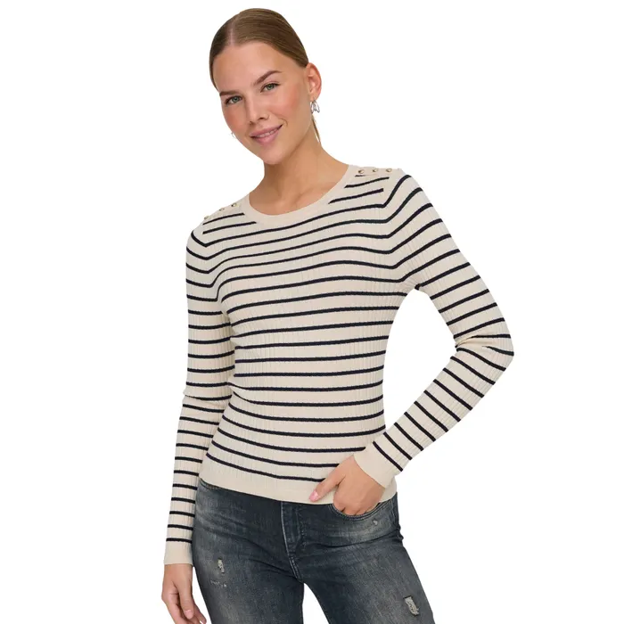Only Mila Stripe Button Shirt Dames