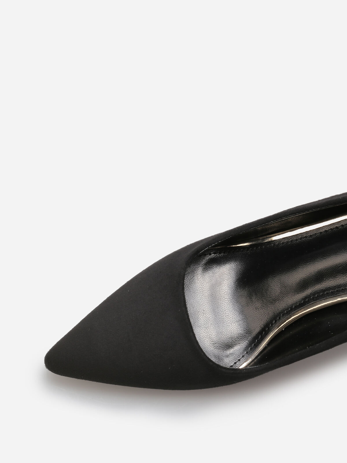 Escarpins pointus en suédine- Noir