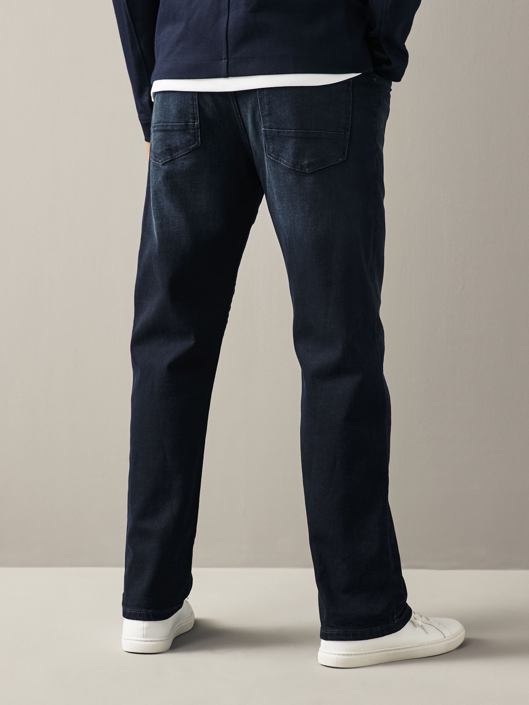 Donkerblauw - Straight fit - Authentic jeans met riem
