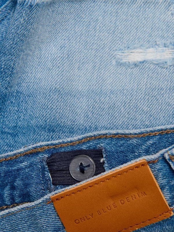 Only - KMGRobyn - Mini Jeans - Blauw Denim - 5-pocket-style - Ripped