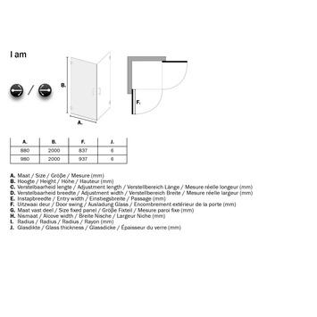 Sealskin Swingdeur voor Hoekinstap I AM 200x90 cm RVS