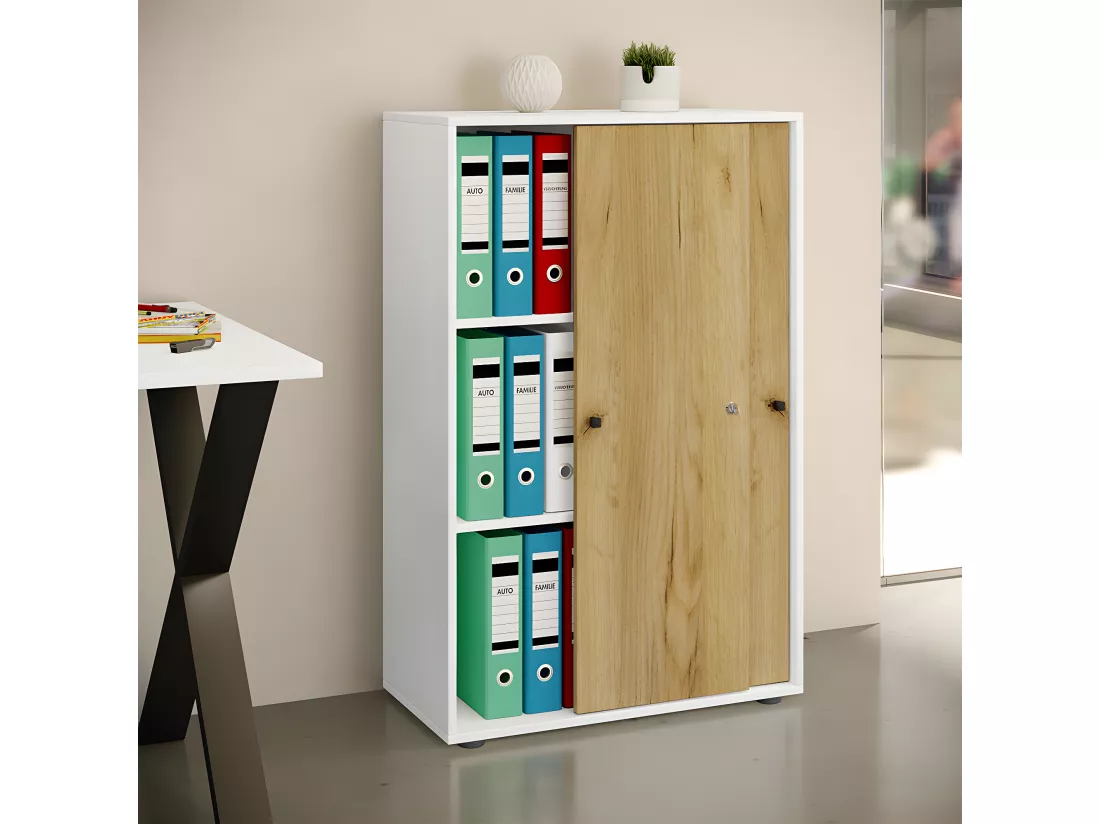 Armoire de bureau portes coulissantes Lona 3x