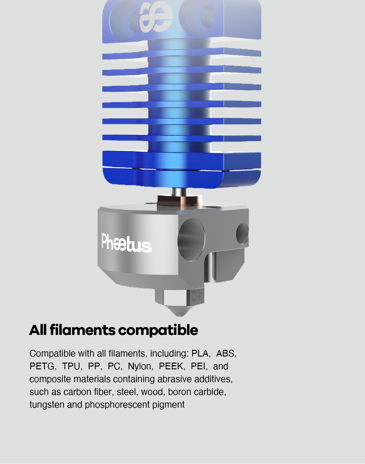 Phaetus  Dragonfly Hotend BMS, Blau    All-Metal Hotend für die gängisten DIY 3D Drucker