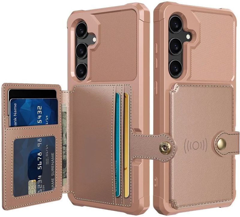 Portemonnee Hoesje - Roze - Geschikt voor Samsung Galaxy S25 - Back Cover met Pasjeshouder