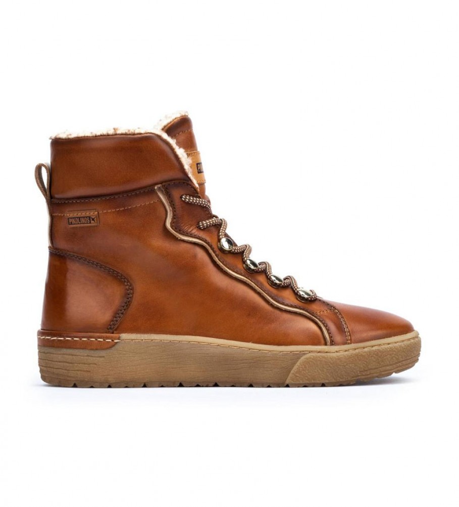 Botas de tornozelo Pikolinos Vitoria em couro cor de camelo