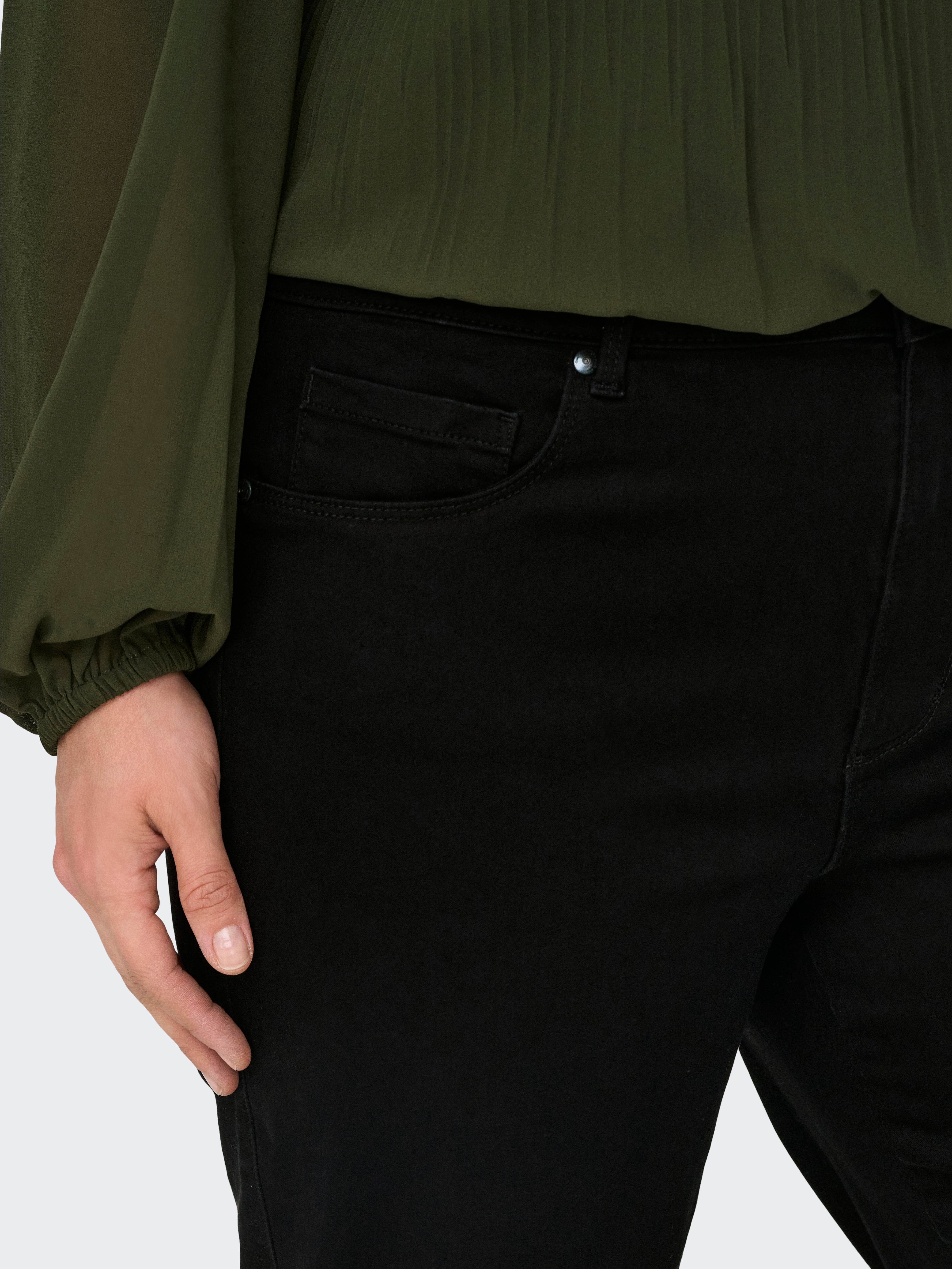 CARAUGUSTA Hohe Taille Skinny Fit Jeans-Shorts Black