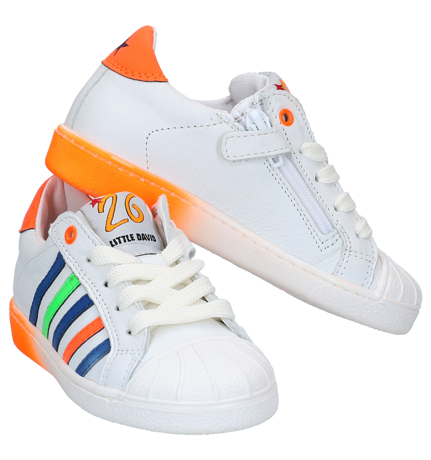 Rits/veterschoenen wit
