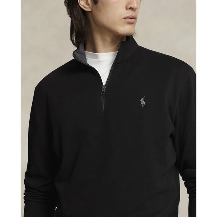 Polo Ralph Lauren Luxury Jersey Quarter-Zip Pullover Polo black