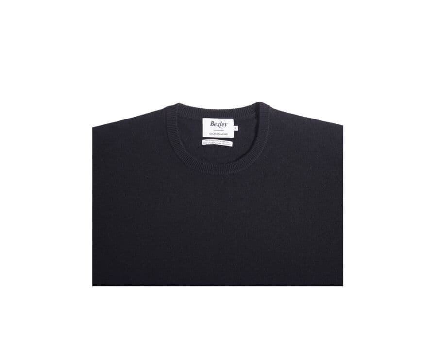 Pull col rond homme laine Noir - CONAN