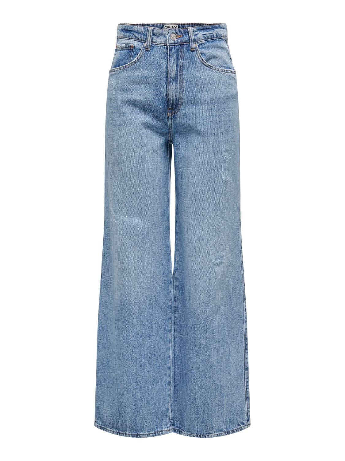 ONLHOPE Sehr hohe Taille Weiter Beinschnitt Jeans Light Blue Denim