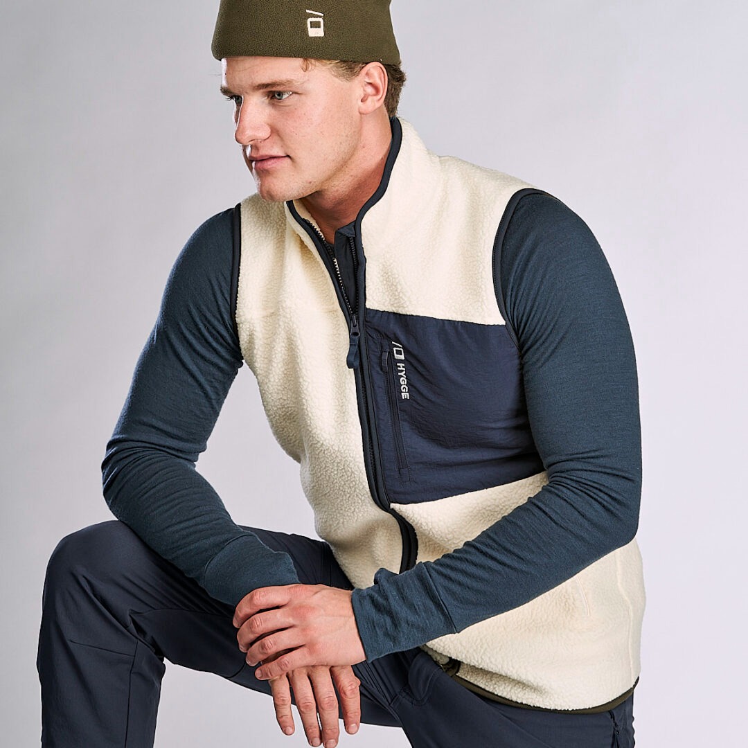 Pile Fleece Vest Herre 46/Whiteish