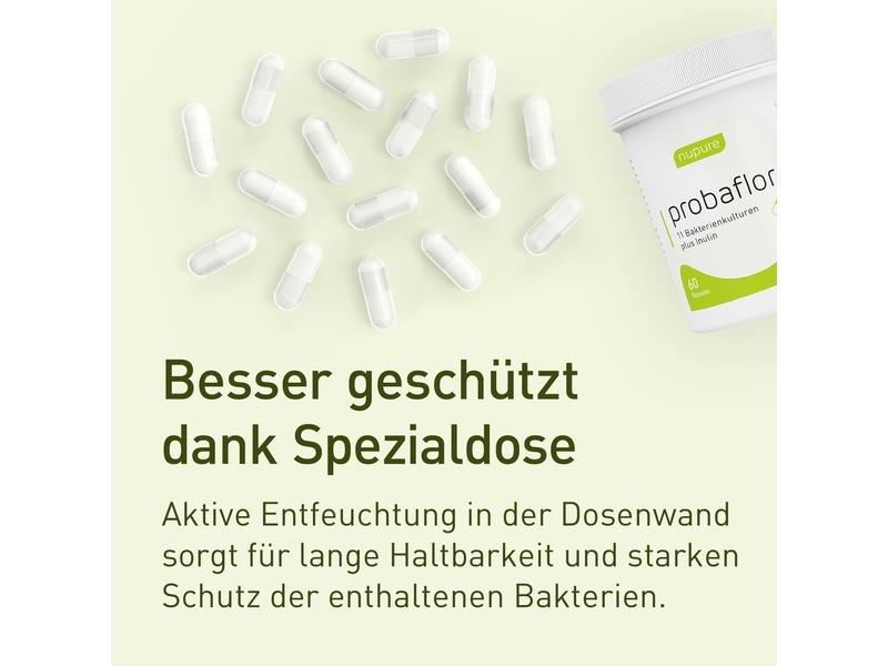 nupure probaflor 60 Kapseln Probiotika Kapseln zur Unterstützung der Verdauung