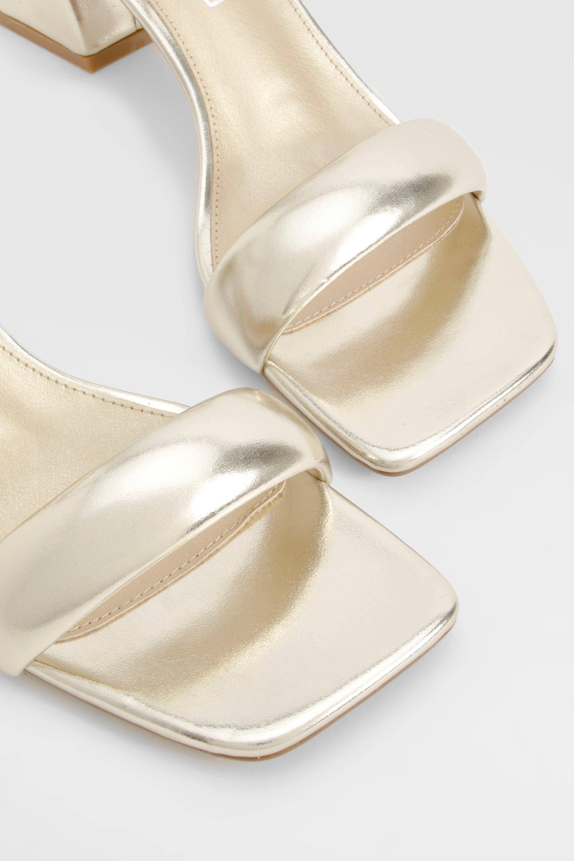 boohoo Talons Deux Parties à Brides Métalliques Rembourrés