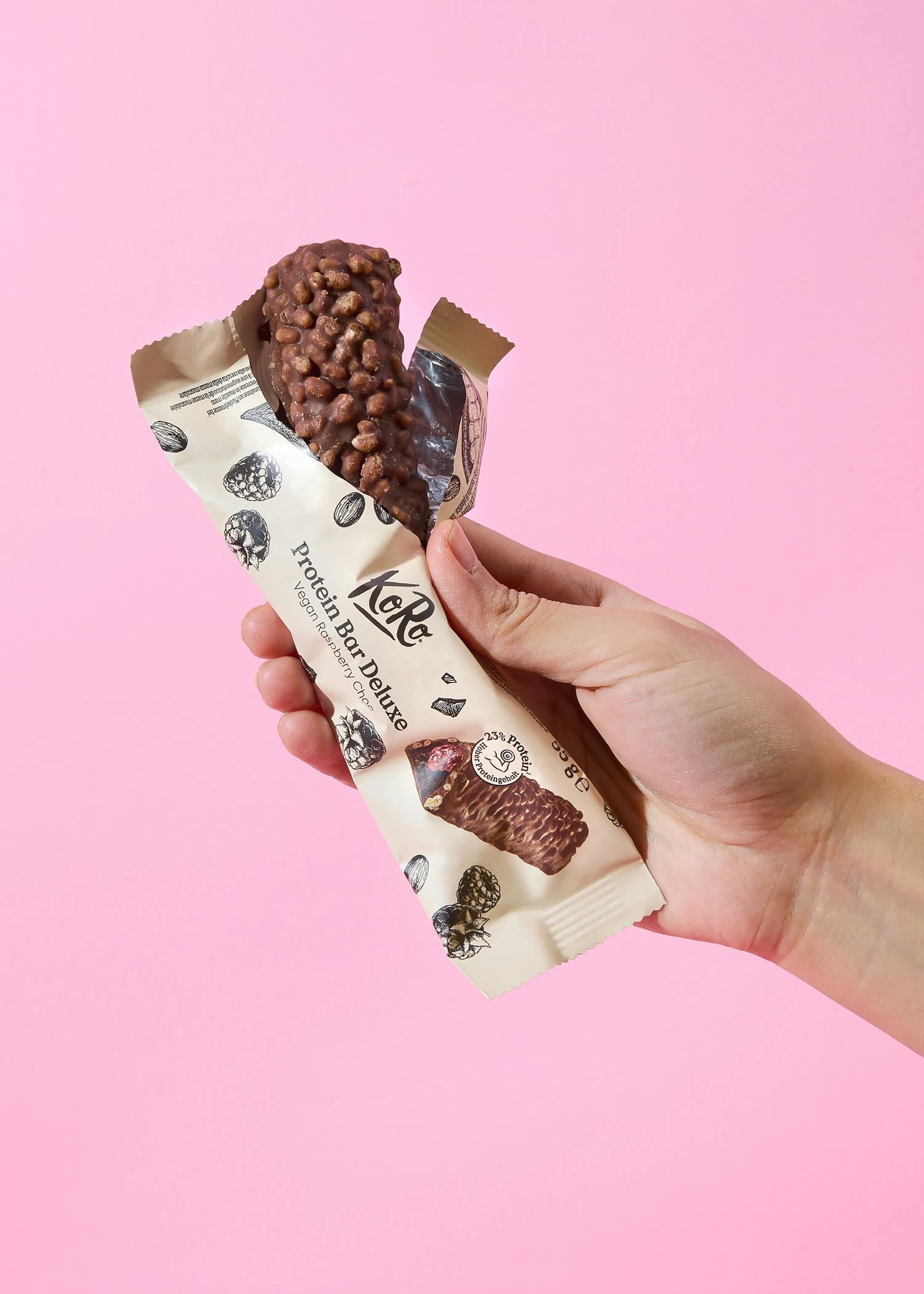 Protein Bar Deluxe Vegan Raspberry Choc 55 g