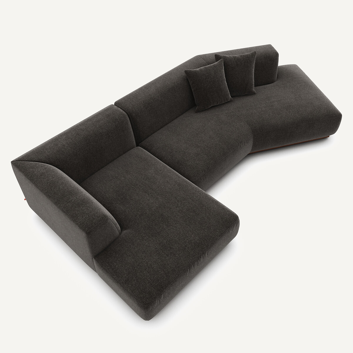 AM.PM<br>Sofá de canto aberto em veludo chenille, Jacopo