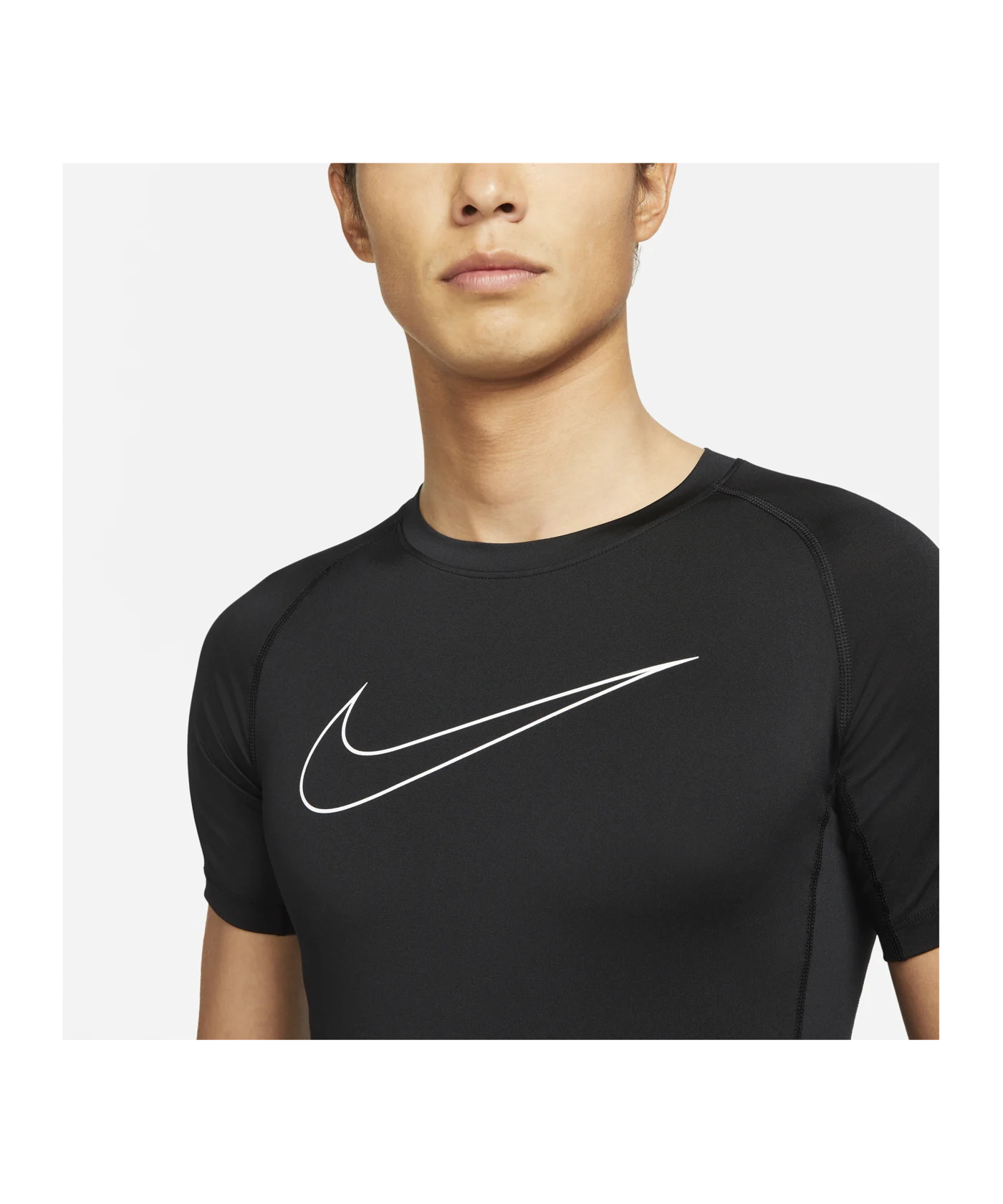 Nike Pro Shortsleeve Shirt Schwarz Weiss F010