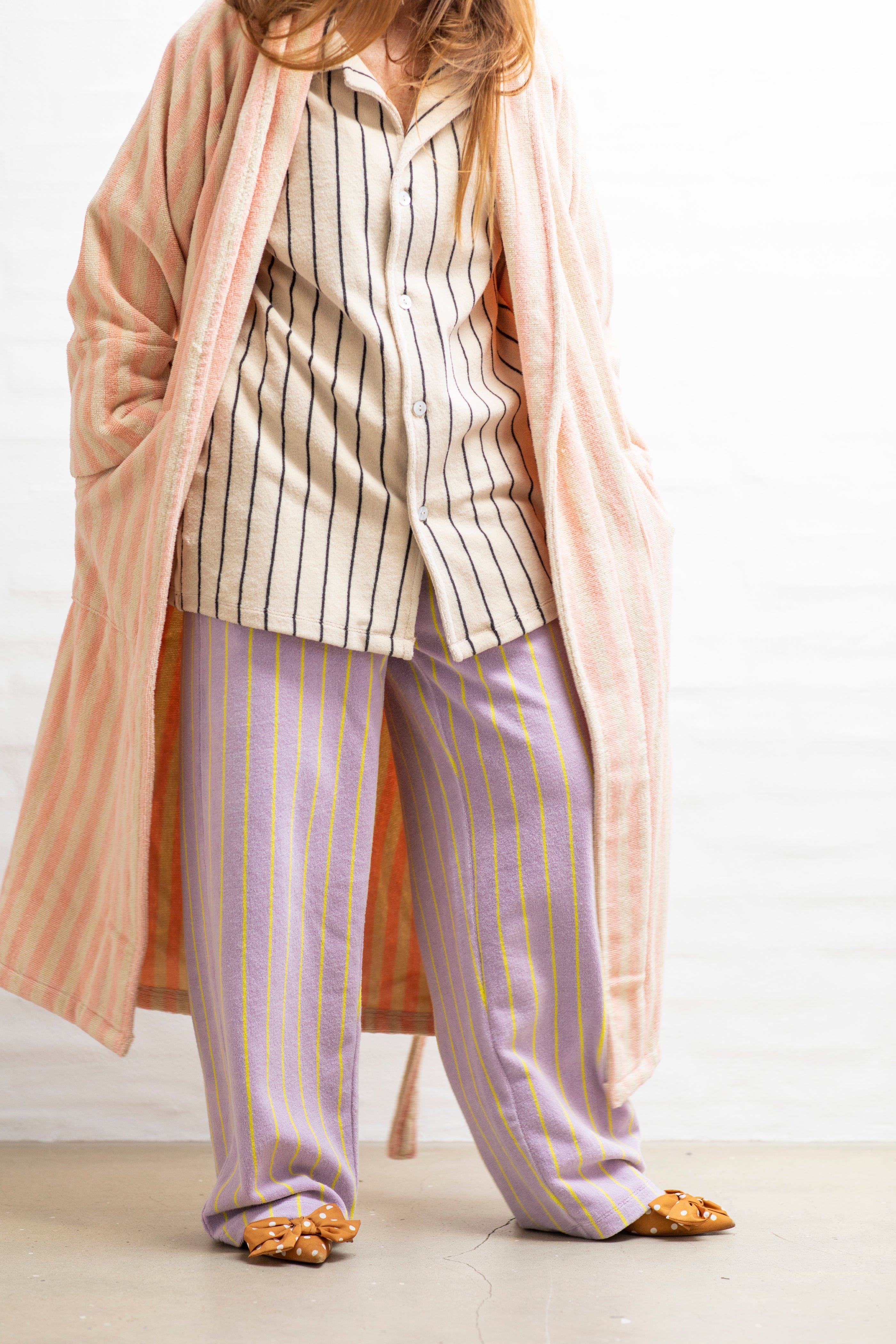 Bongusta  Naram Knitted bukser - Lilac & Neon Yellow