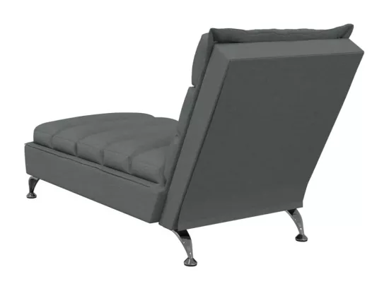 Chaise longue avec coussins gris foncé tissu