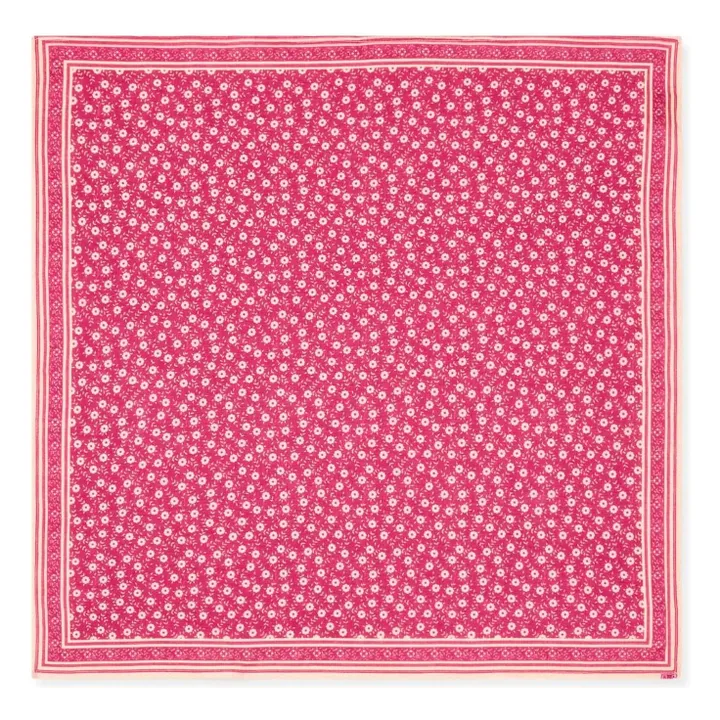 Bonton Foulard Fleuri 50 cm | Rose fuschia