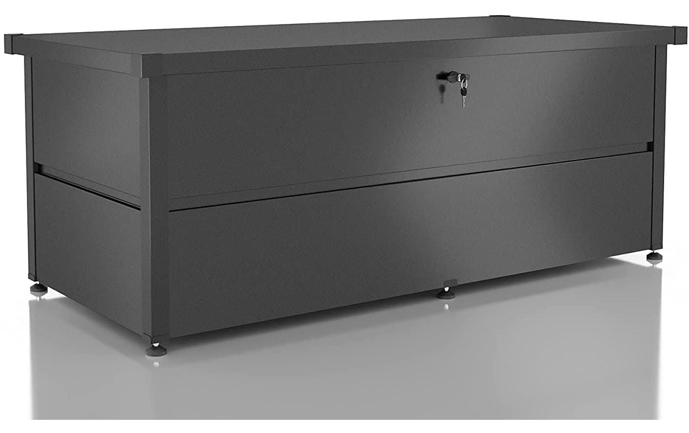 Gartenbox L mit Schloss, 185 x 85 x 73 cm, Anthrazit<br>Aufbewahrungsbox für den Garten