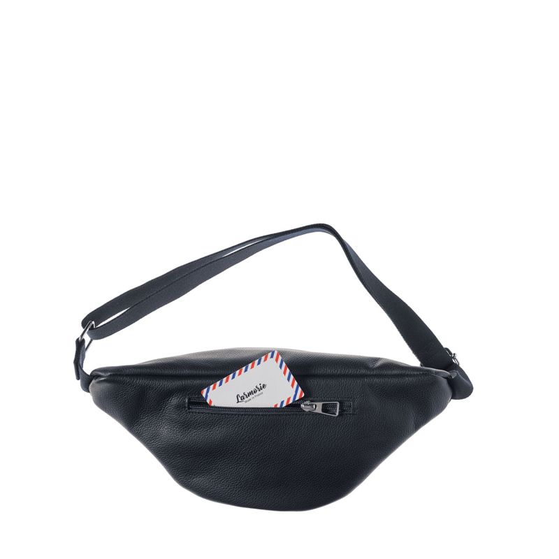 Sac banane Gérard en cuir grainé 36 cm Lune Bleue
